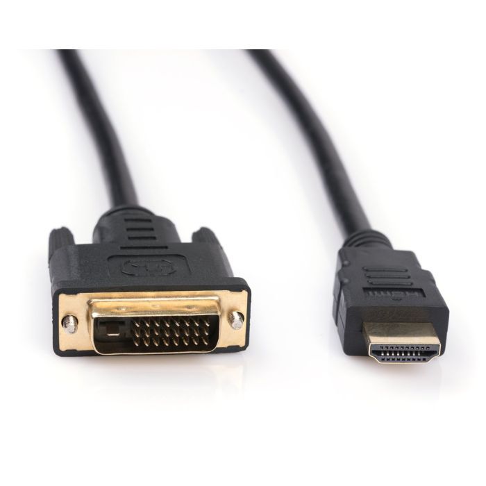 Кабель мультимедийный HDMI M to DVI M 1.8m 24+1pin Vinga (HDMIDVI01-1.8) изображение 4