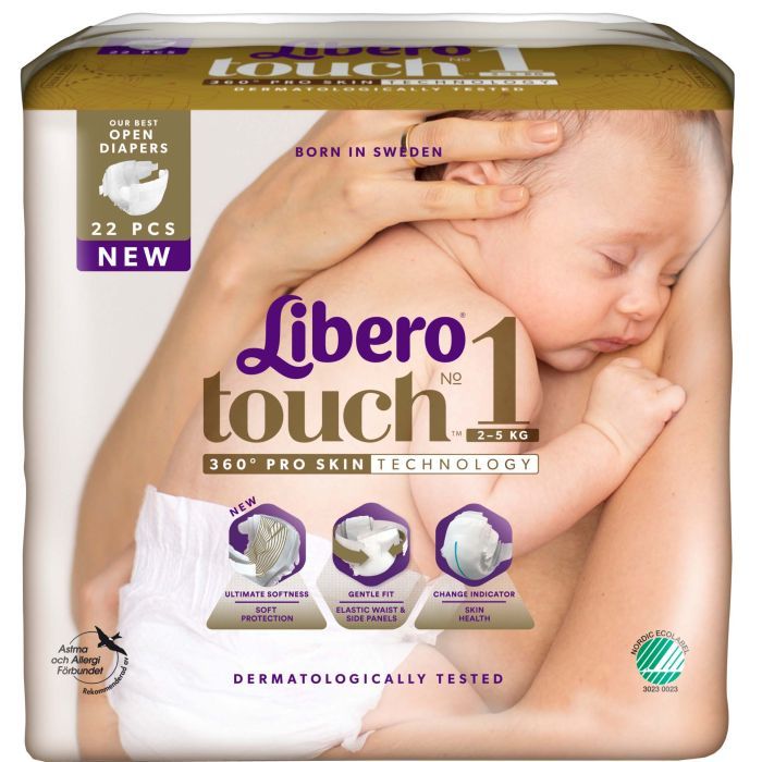 Подгузники Libero Touch 1 (2-5 кг) 22 шт (7322541070230)