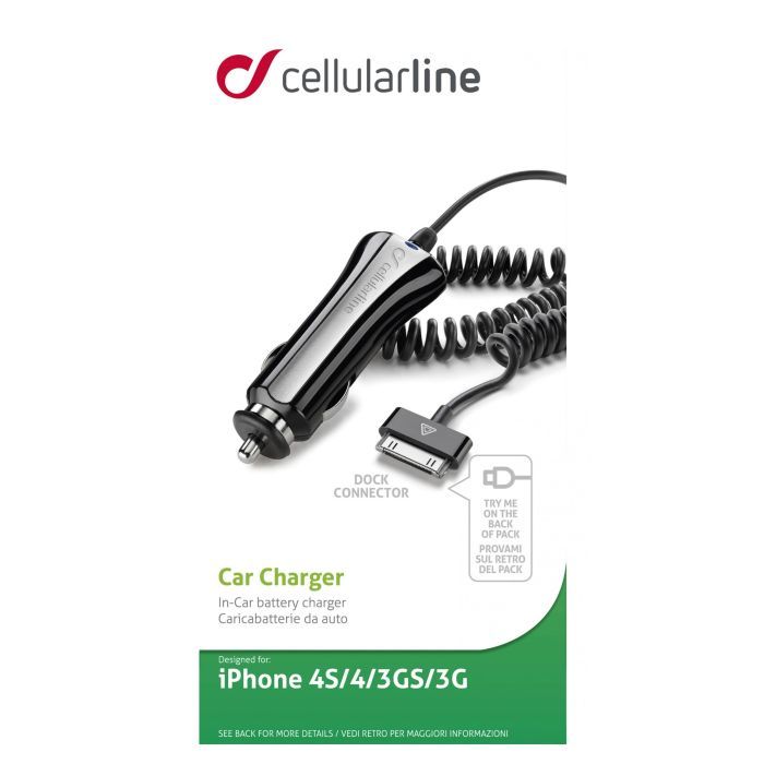 Зарядное устройство 12-24 В, 1A witn cable 0,5-1m Apple (30pin) Cellularline (CBRIPHONE1) изображение 3