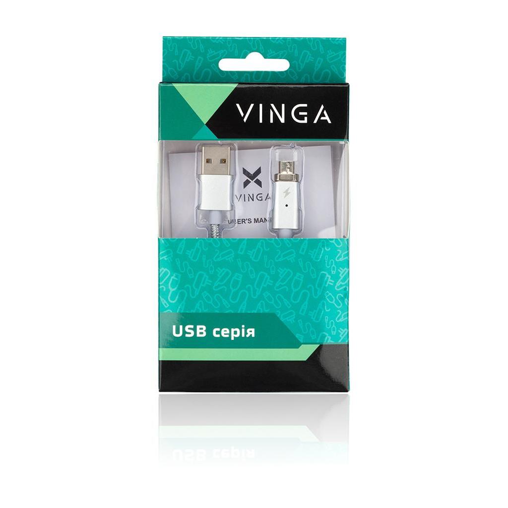 Дата кабель USB 2.0 AM to Micro 5P 1.0m Vinga (Magnetic microUSB) зображення 5