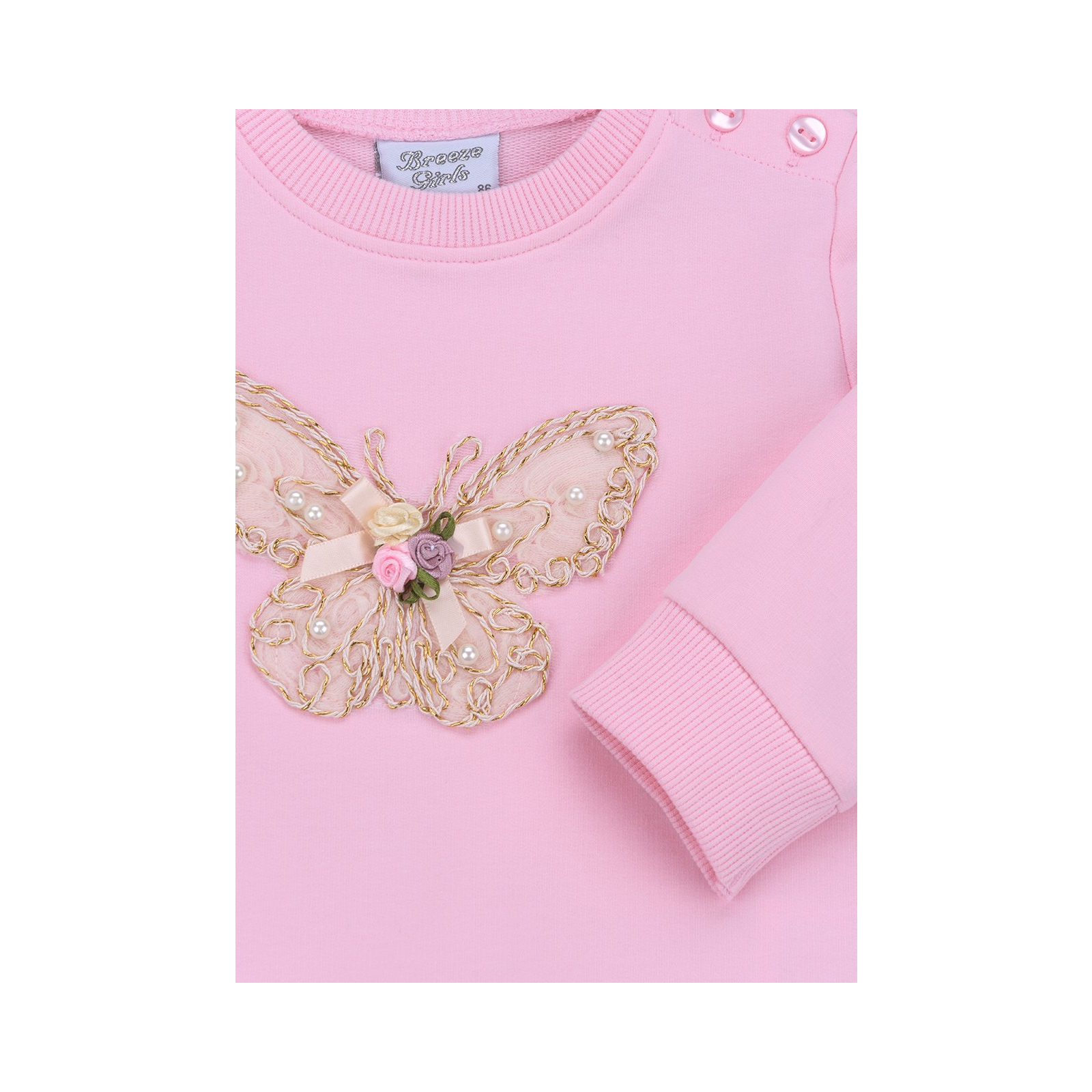 Кофта Breeze з мереживним метеликом (10086-86G-pink) зображення 4