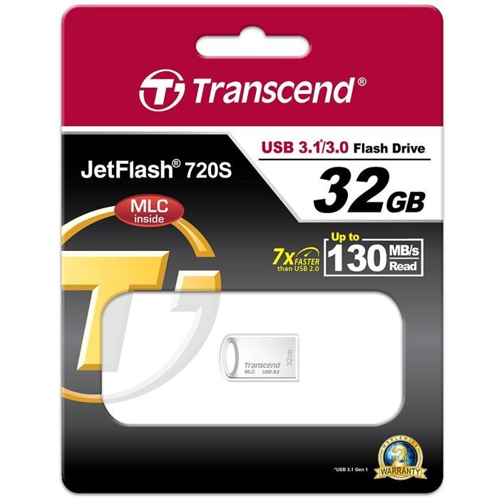 USB флеш накопичувач Transcend 32GB JetFlash 720 Silver Plating USB 3.1 (TS32GJF720S) зображення 4