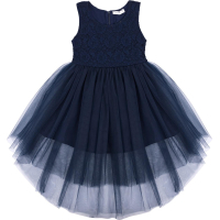 Платье детское Breeze с кружевным лифом и ассиметричной юбкой (11027-116G-blue)