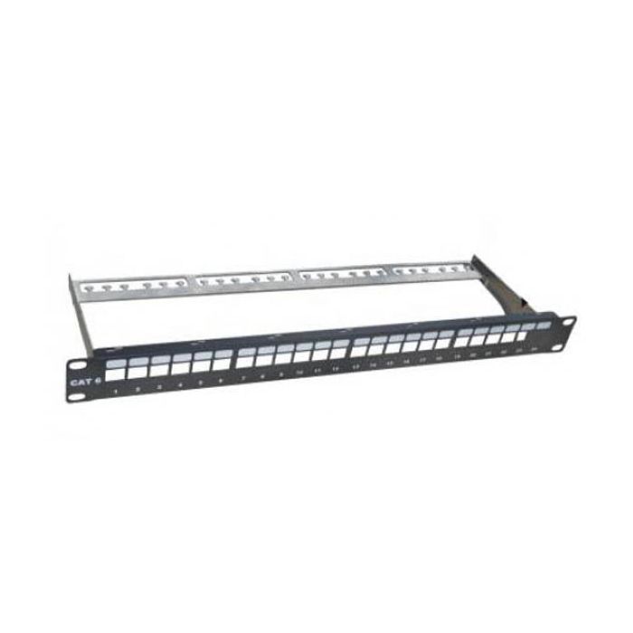 Патч-панель Hypernet 19" 1U 24 порта, наборная, с менеджером кабеля (PP-M24-STP)