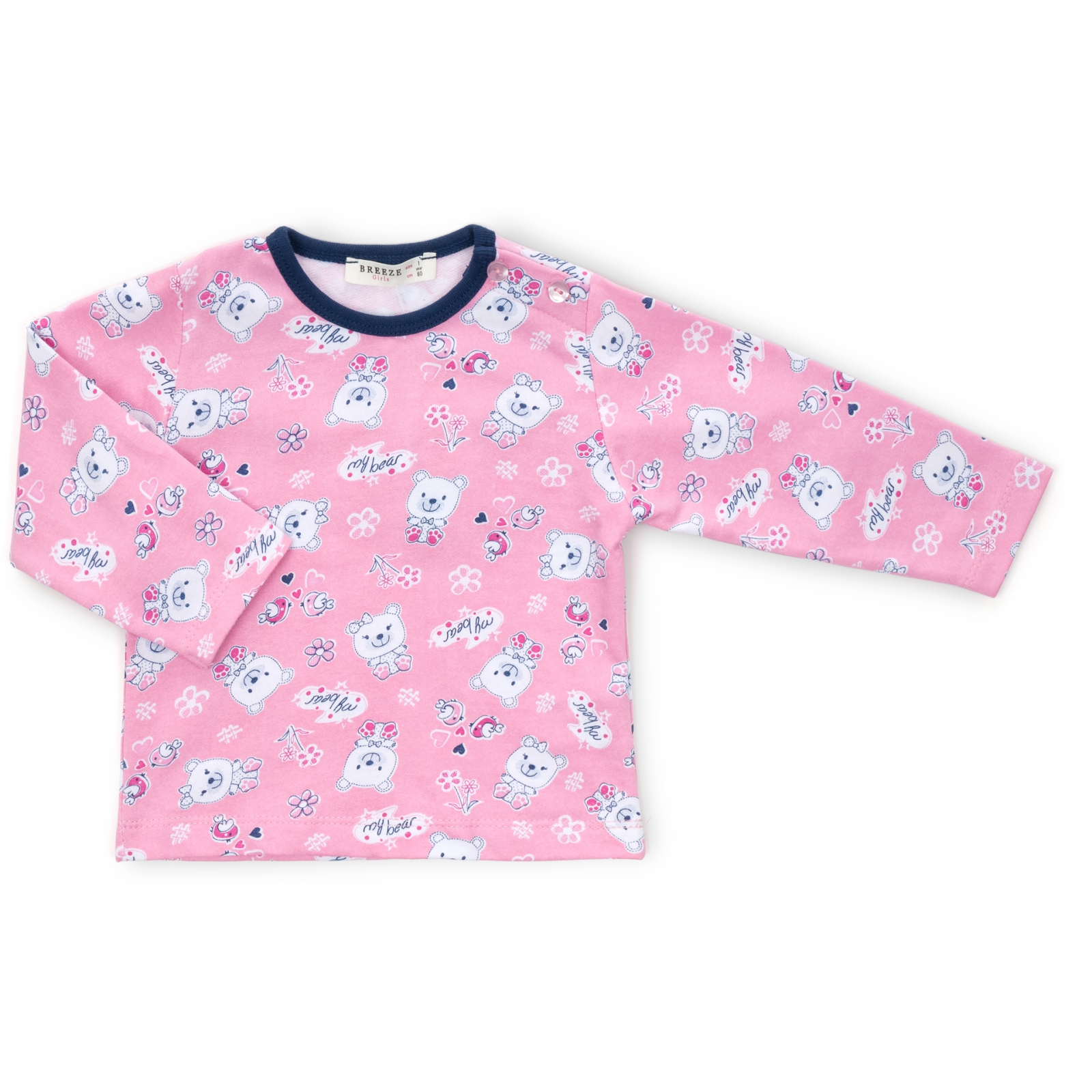 Пижама Breeze с мишками (8382-80G-pink) изображение 2