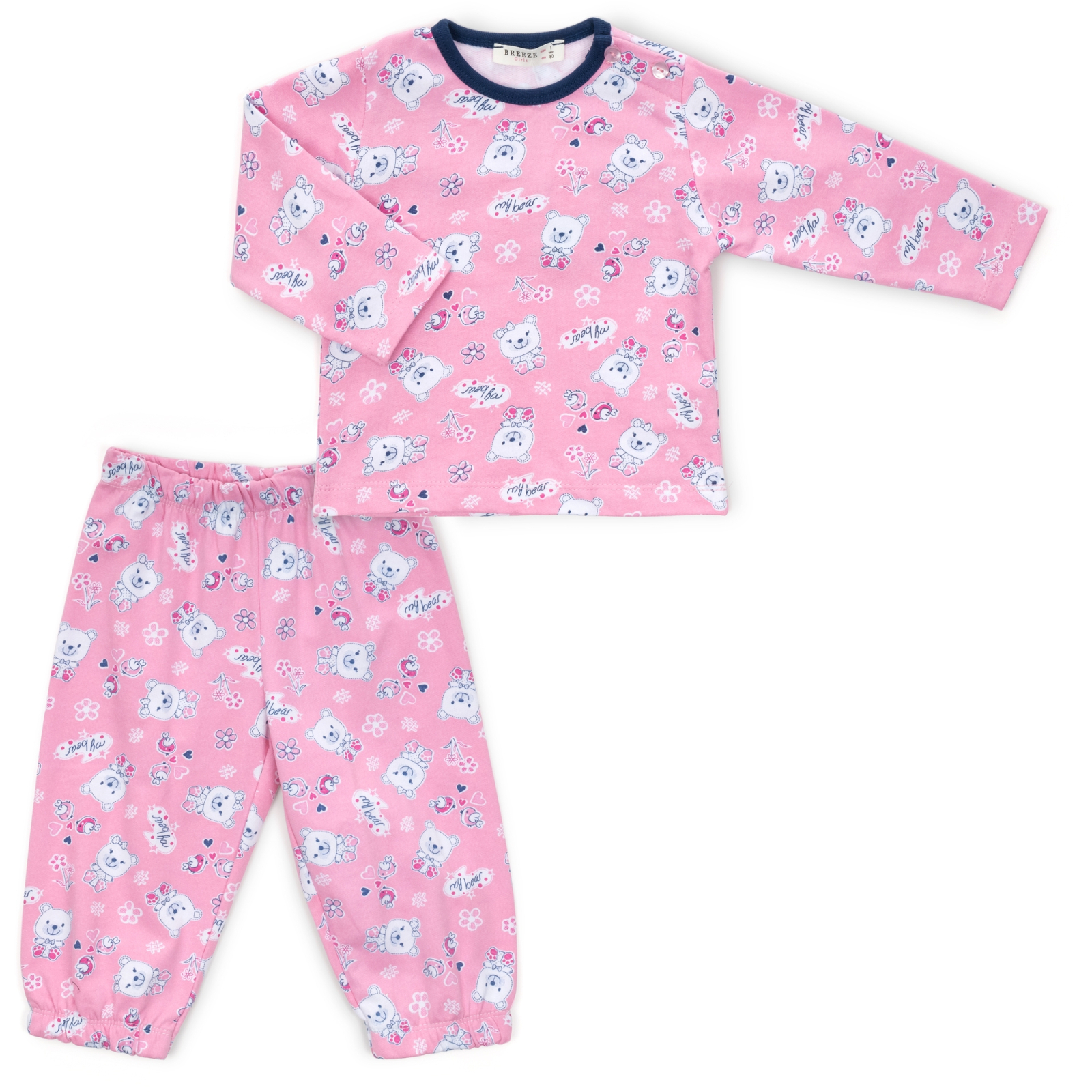 Пижама Breeze с мишками (8382-80G-pink)