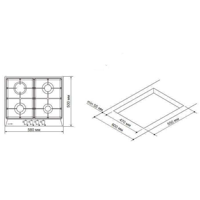 Варочна поверхня Pyramida PFE 644 S BLACK (PFE644SBLACK) зображення 9