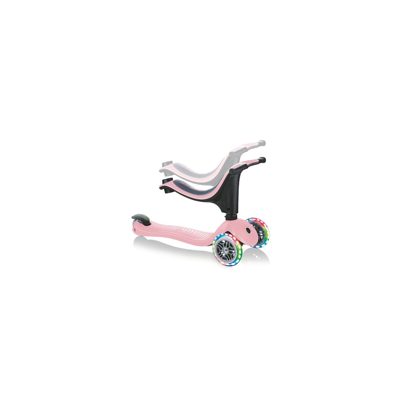 Самокат Globber GO UP SPORTY пастельно-розовый с подсветкой (452-210-3) изображение 3