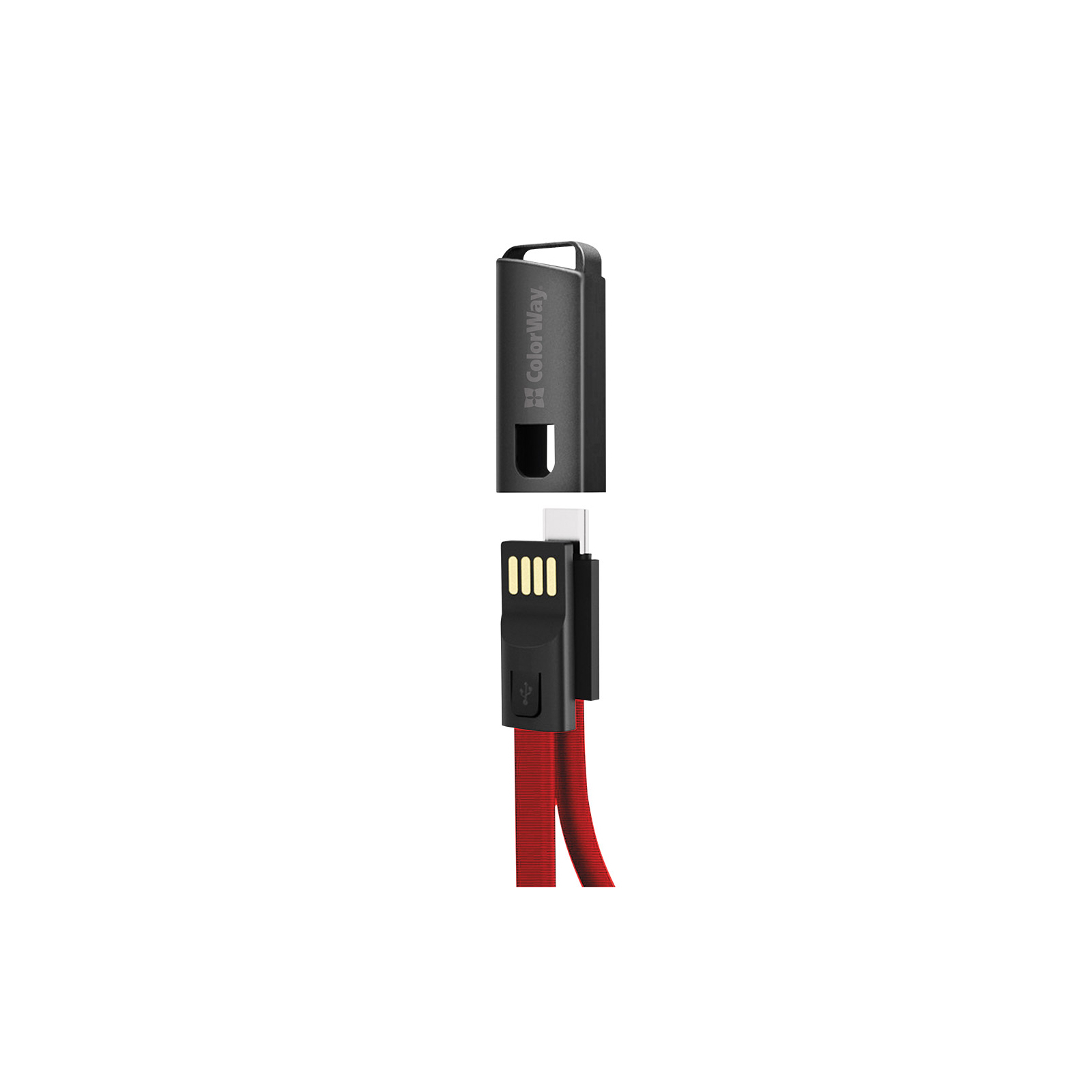 Дата кабель USB 2.0 AM to Type-C 0.22m red ColorWay (CW-CBUC023-RD) изображение 2