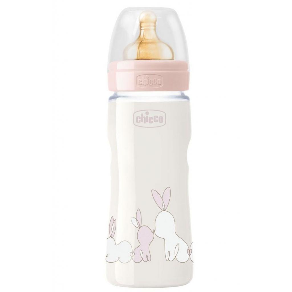 Бутылочка для кормления Chicco Original Touch с латексной соской 4м+ 330 мл Розовая (27634.10) изображение 2