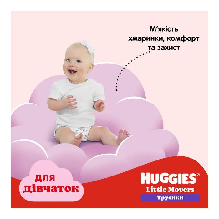Подгузники Huggies Little Movers/Pants 5 (12-17 кг) для девочек 96 шт (5029054568170) изображение 12