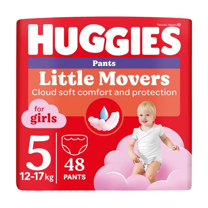 Подгузники Huggies Little Movers/Pants 5 (12-17 кг) для девочек 96 шт (5029054568170)
