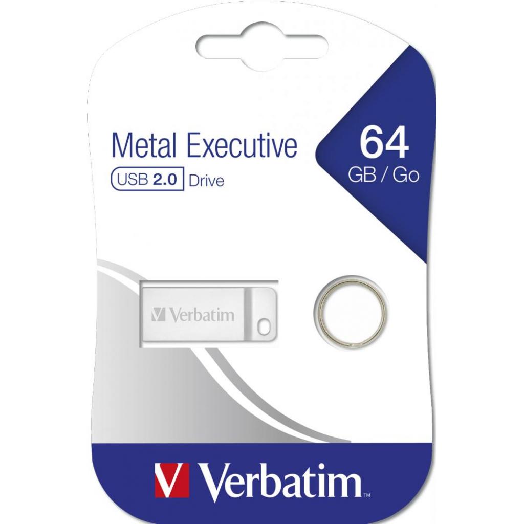 USB флеш накопичувач Verbatim 32GB Metal Executive Silver USB 2.0 (98749) зображення 5