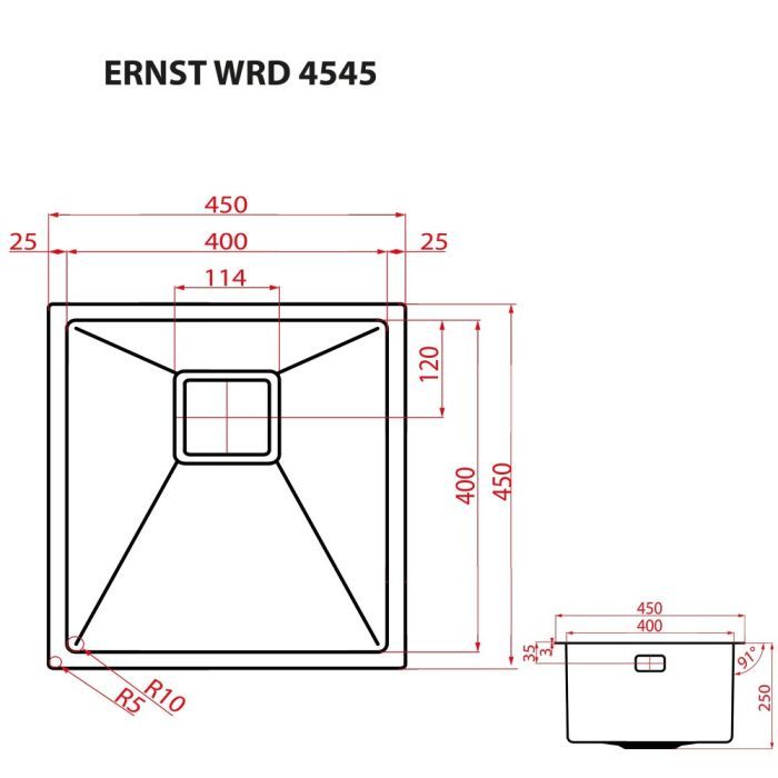 Мийка кухонна Weilor ERNST WRD 4545 зображення 7
