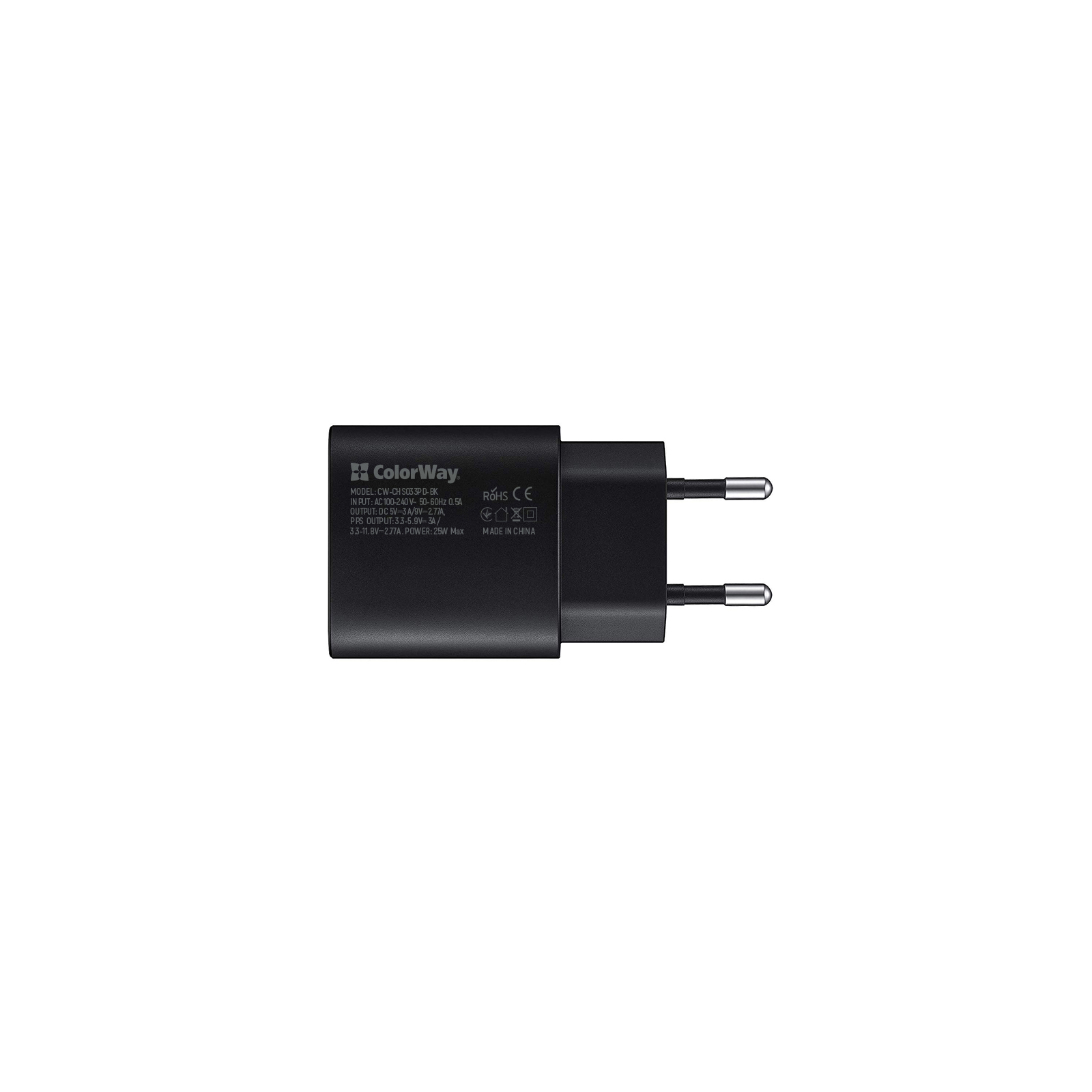 Зарядное устройство ColorWay Power Delivery Port PPS USB Type-C (25W) black (CW-CHS033PD-BK) изображение 2