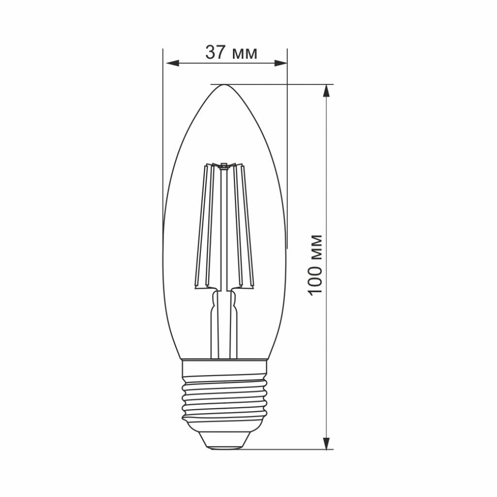 Лампочка Videx Filament C37F 4W E27 4100K 220V (VL-C37F-04274) зображення 3