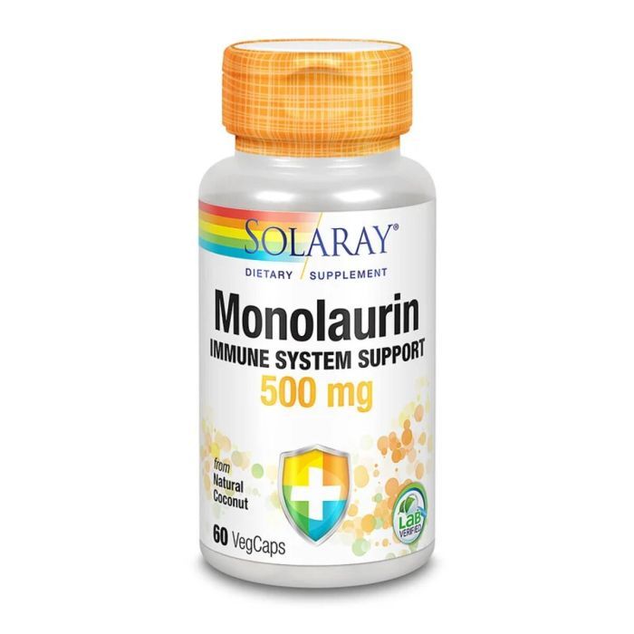 Травы Solaray Монолаурин, Monolaurin, 500 мг, 60 вегетарианских капсул (SOR-62754)