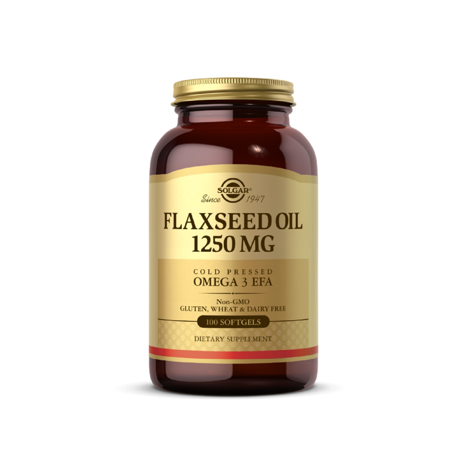 Травы Solgar Льняное Масло, Flaxseed Oil, 1250 мг, 100 гелевых капсул (SOL01070)