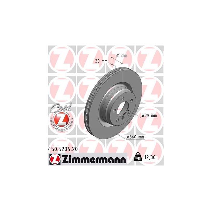 Тормозной диск ZIMMERMANN 450.5204.20