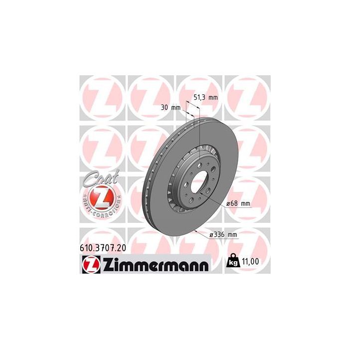 Гальмівний диск ZIMMERMANN 610.3707.20