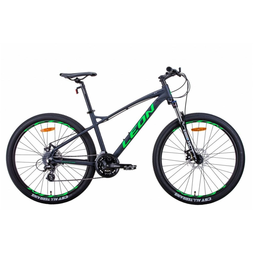 Велосипед Leon 27,5" XC-90 рама-19" 2021 Graphite/Green (OPS-LN-27.5-089)