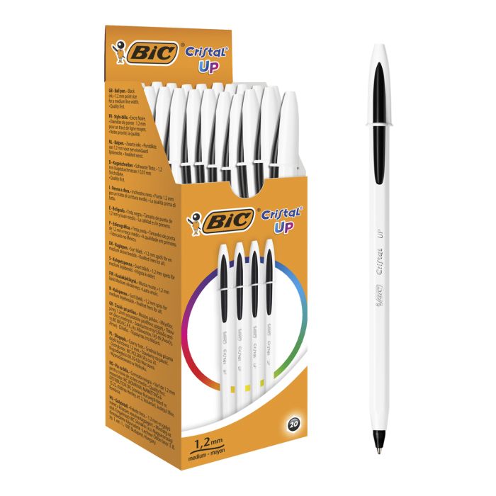 Ручка кулькова Bic Cristal Up з білим шестигранним корпусом Чорна (bc949880) зображення 2