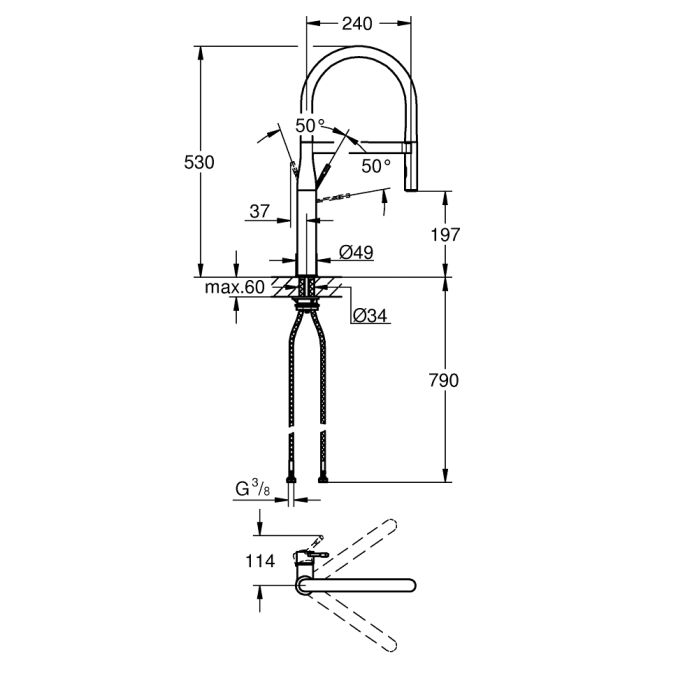 Змішувач Grohe ESSENCE PROFI SPRAY ХРОМ (30294000) зображення 2