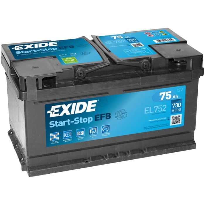 Аккумулятор автомобильный EXIDE START-STOP EFB 75A (EL752)