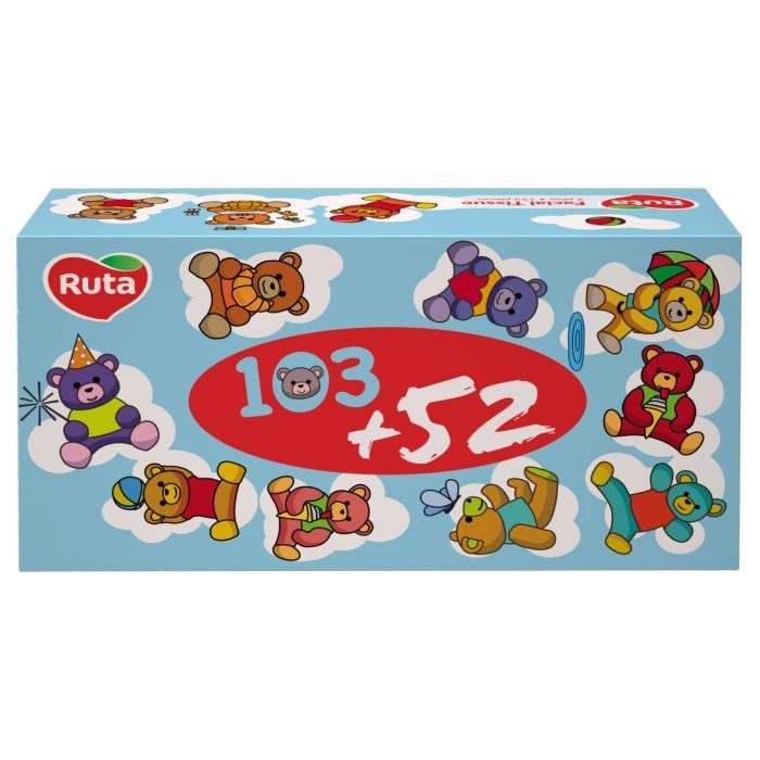 Салфетки косметические Ruta Kids 2 слоя 155 листов (4820023748422) изображение 2