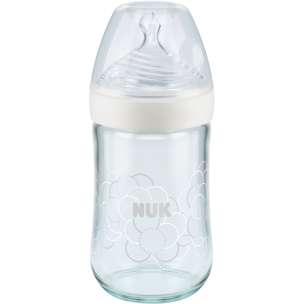 Пляшечка для годування Nuk Nature Sense, з силіконовою соскою, 260 мл, білий (3954102)