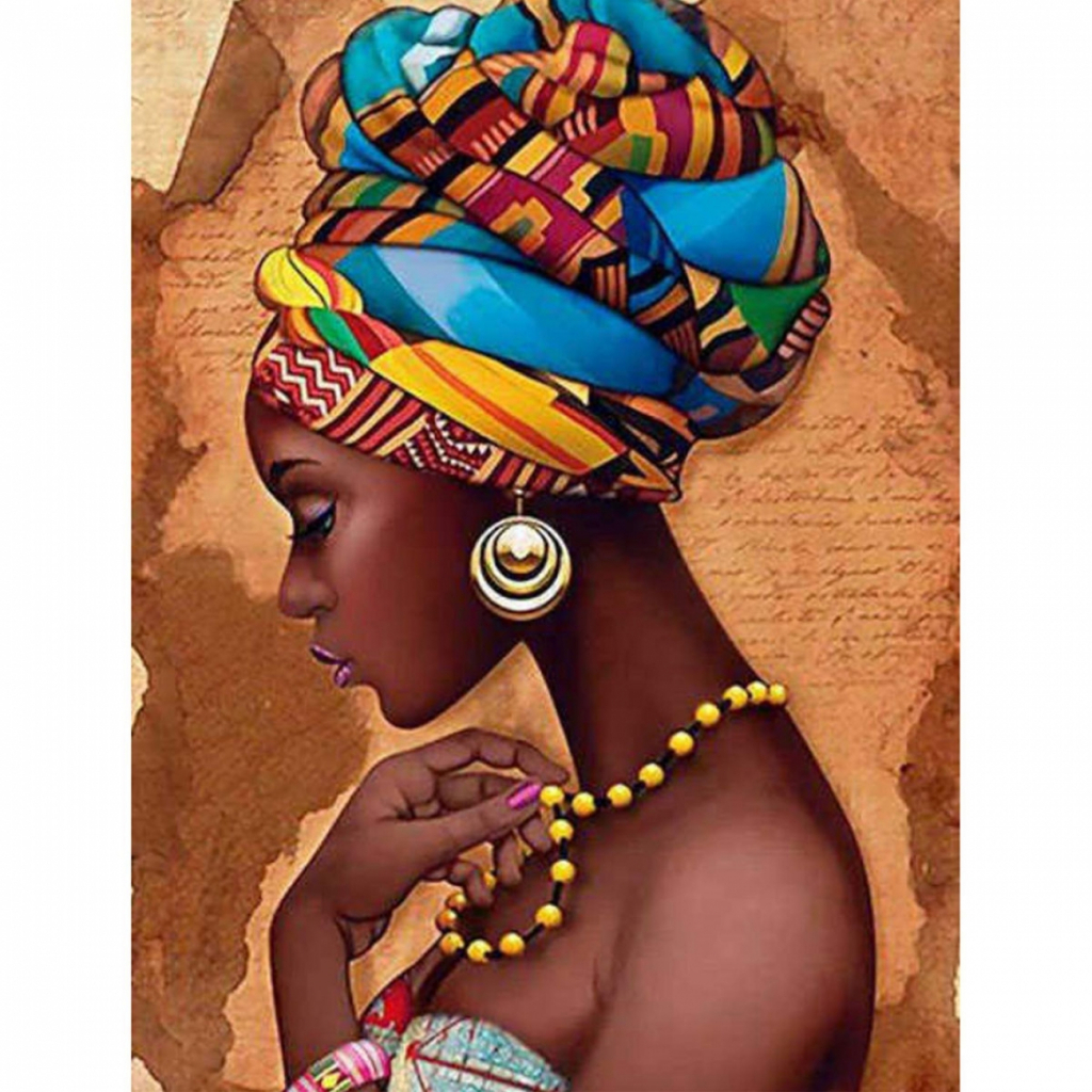 Картина по номерам Santi Африканская красота 40*50см алмазная мозаика (954092)