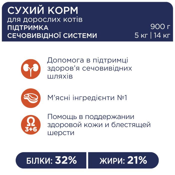 Сухий корм для кішок Club 4 Paws Преміум. Підтримка здоров'я сечовидільної системи 14 кг (4820083909375) зображення 4