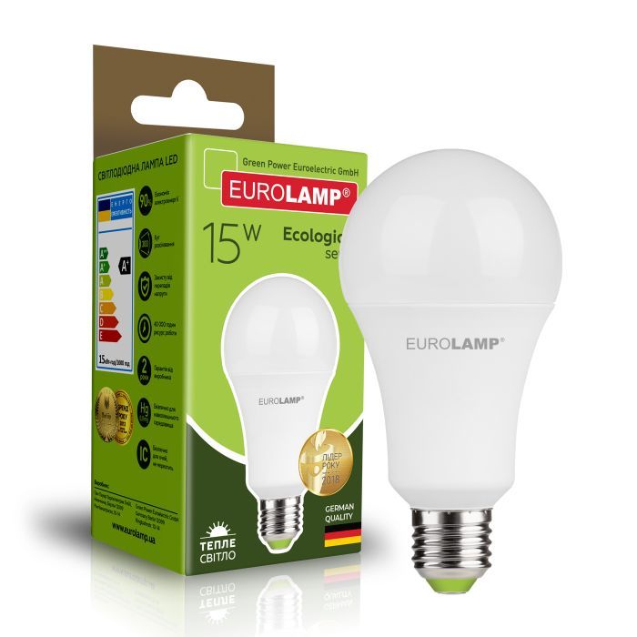 Лампочка Eurolamp LED А70 15W E27 3000K 220V (LED-A70-15272(P)) зображення 2