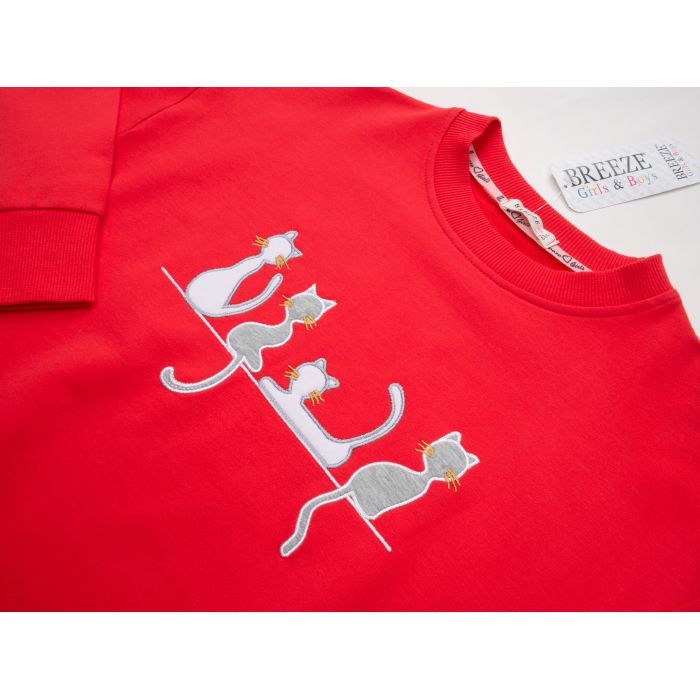 Кофта дитяча Breeze з котиками (13854-146G-coral) зображення 3