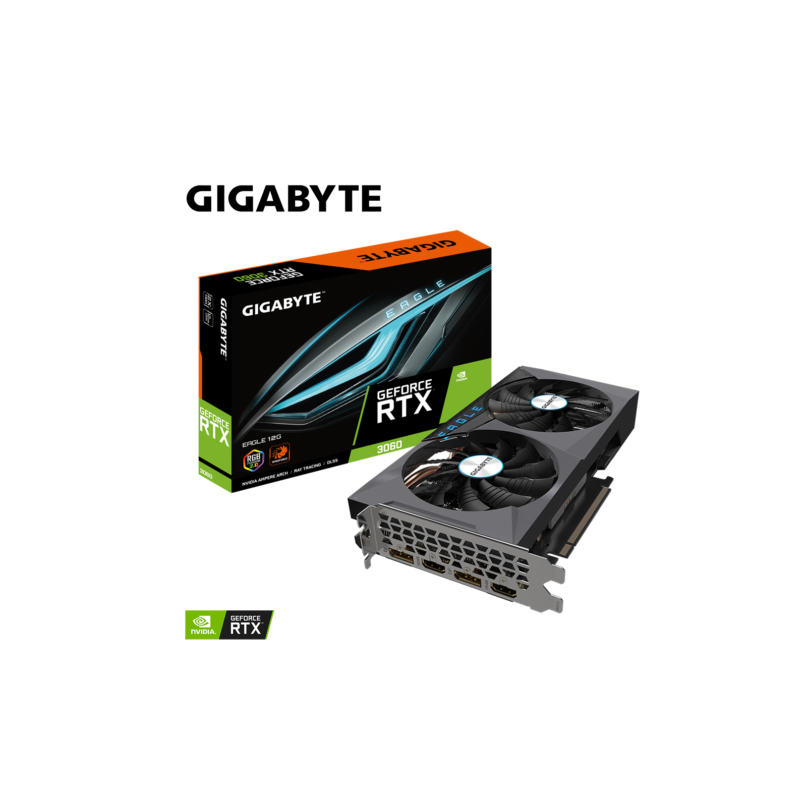 Відеокарта GIGABYTE GeForce RTX3060 12Gb EAGLE LHR (GV-N3060EAGLE-12GD 2.0) зображення 9