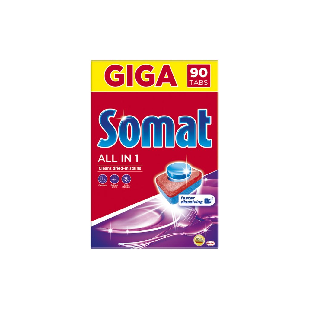Таблетки для посудомийних машин Somat All in 1 90+90 шт. (9000101536232)