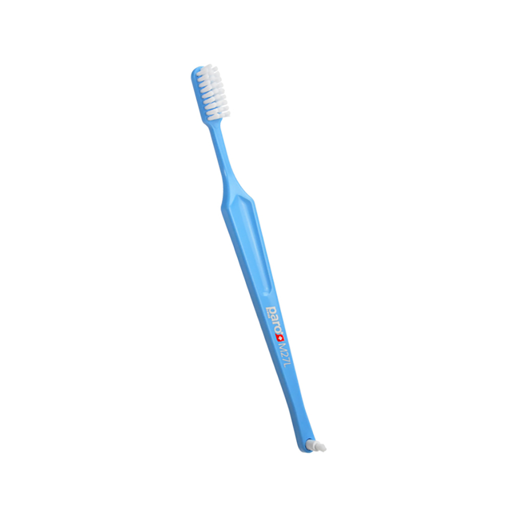 Зубная щетка Paro Swiss M27L средней жесткости Голубая (7610458007389-blue)
