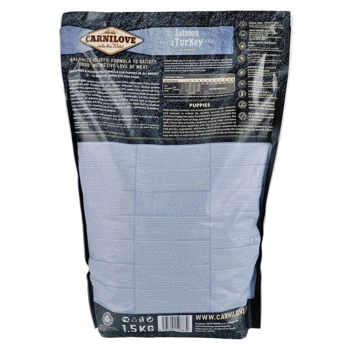 Сухой корм для собак Carnilove Puppy Salmon and Turkey 1.5 кг (8595602508839) изображение 2