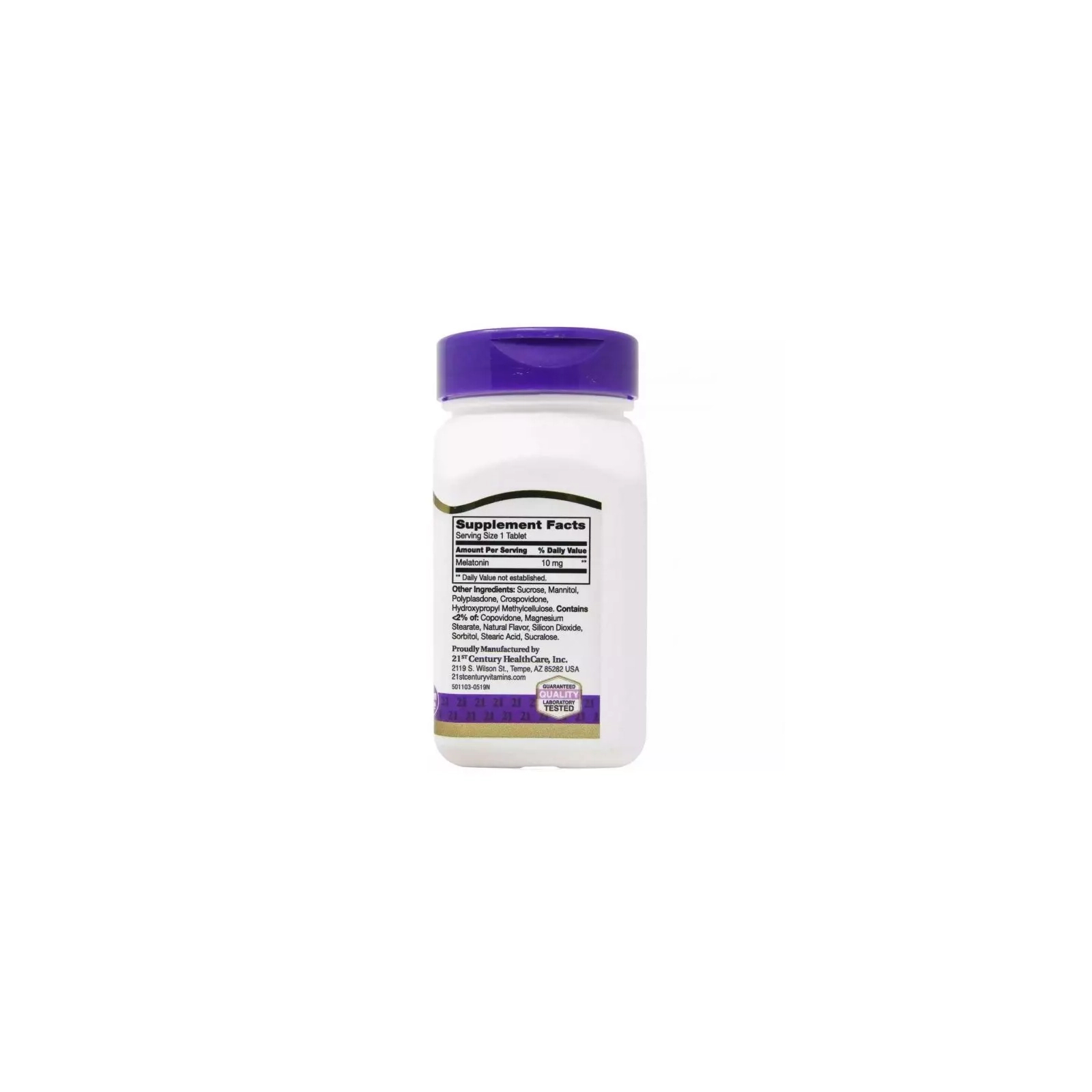 Амінокислота 21st Century Мелатонін, 10 мг, вишневий смак, Melatonin, 120 таблеток (CEN-27503) зображення 2