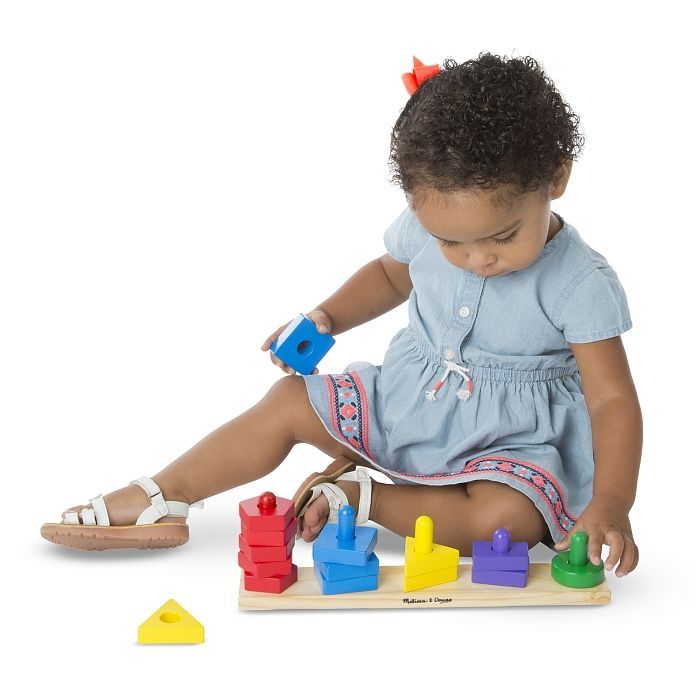 Развивающая игрушка Melissa&Doug деревянные пирамидки на платформе (MD10379) изображение 3