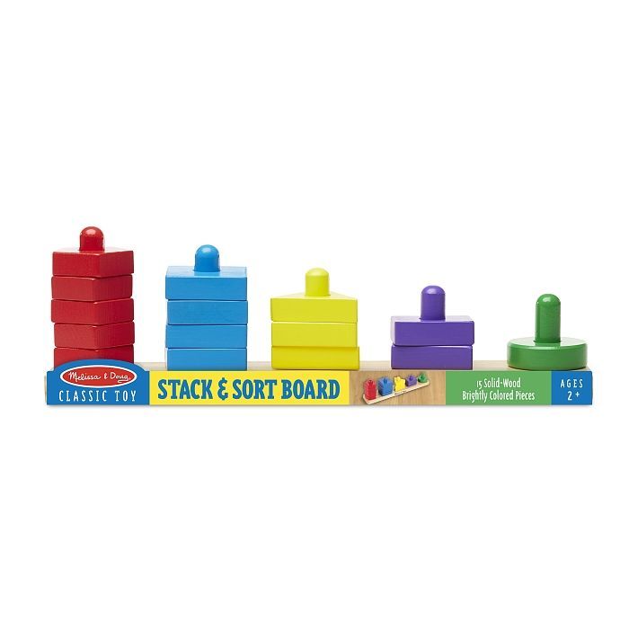 Развивающая игрушка Melissa&Doug деревянные пирамидки на платформе (MD10379) изображение 4