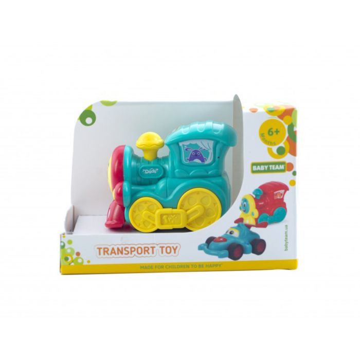 Развивающая игрушка Baby Team инерционный поезд бирюзовый (8620_паровозик_бирюзовый) изображение 2