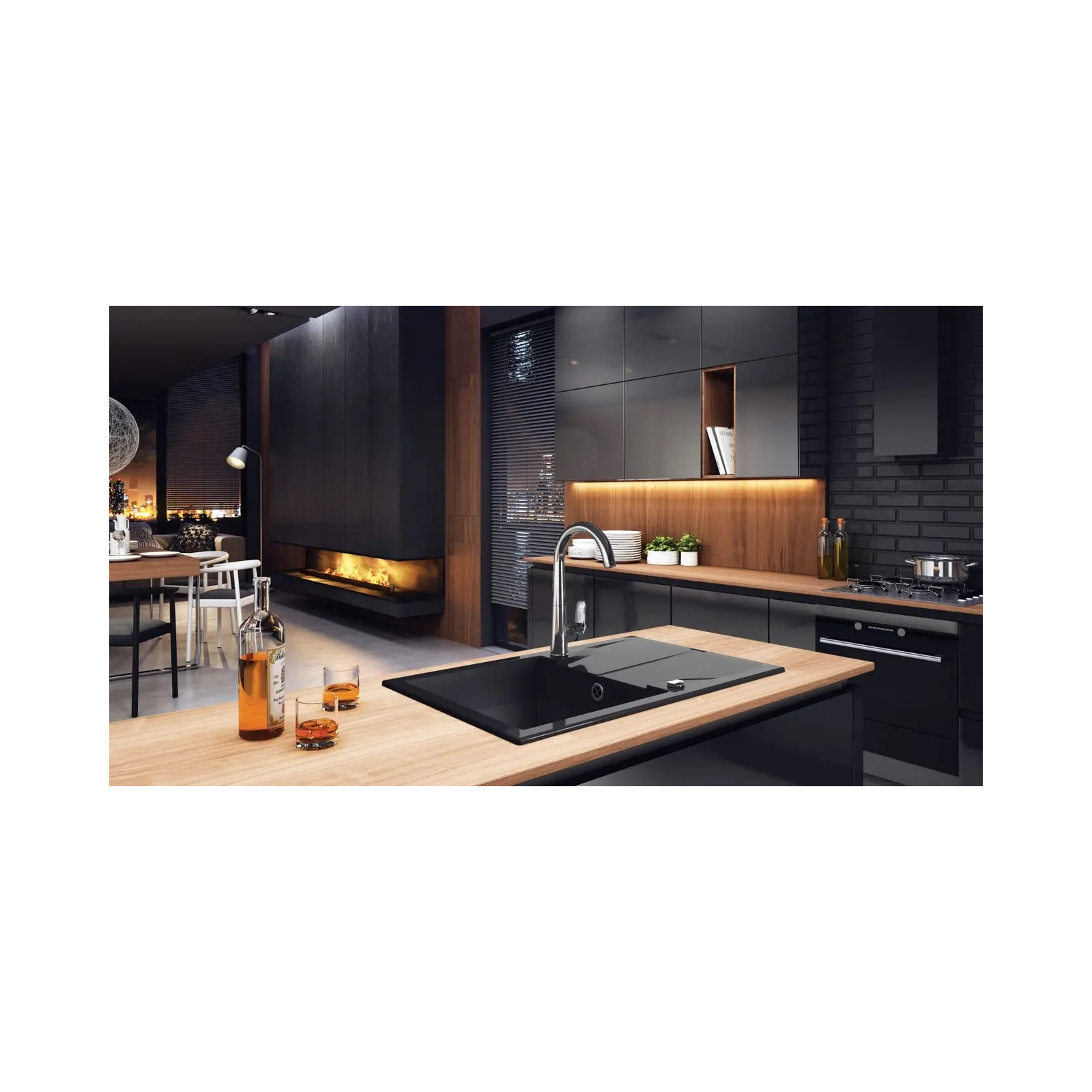 Мойка кухонная Deante Мийка кухонна Deante Andante, граніт, прямокутник, з крилом, (ZQN_2113) изображение 2