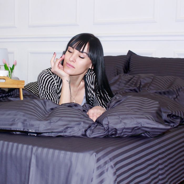 Постільна білизна MirSon Satin 30-0012DarkGray 160х220 Сімейний (2200005252017) зображення 10
