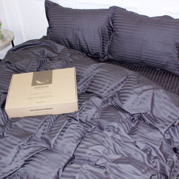 Постільна білизна MirSon Satin 30-0012DarkGray 160х220 Сімейний (2200005252017) зображення 6