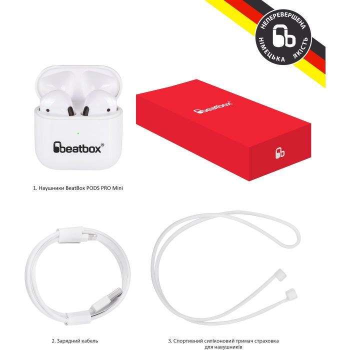 Наушники BeatBox PODS PRO Mini White (bbppromw) изображение 6
