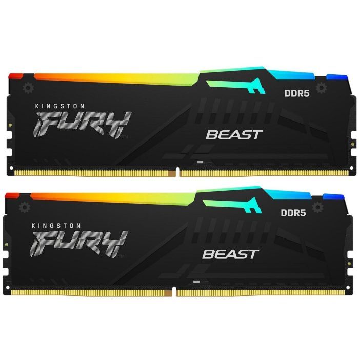 Модуль памяти для компьютера DDR5 64GB (2x32GB) 5600 MHz FURY Beast RGB Kingston Fury (ex.HyperX) (KF556C40BBAK2-64)