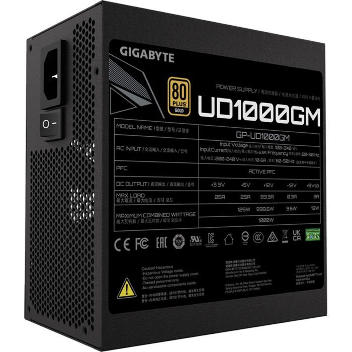 Блок питания GIGABYTE 1000W (GP-UD1000GM) изображение 5