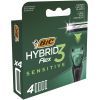 Сменные кассеты Bic Flex 3 Hybrid Sensitive 4 шт. (3086123644878) изображение 2
