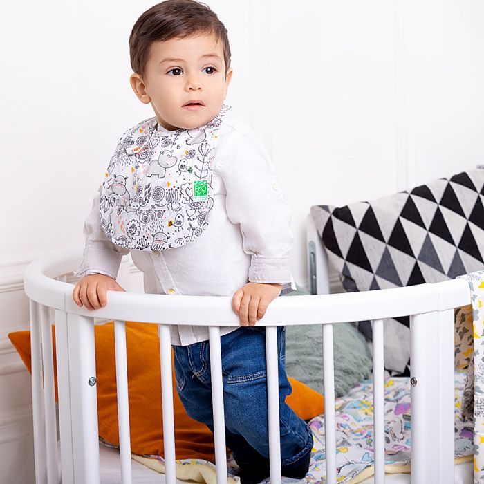 Слинявчик Еко Пупс Eco Cotton Premium непромокаючий з кишенею Бегемотик (EPB-005) зображення 2